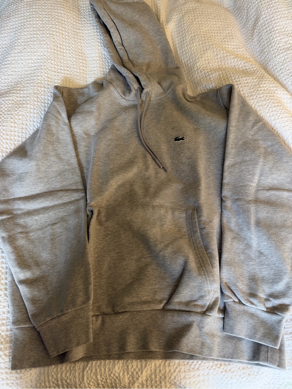 Lacoste Men's Light Grey Hooded Pullover Sweatshirt